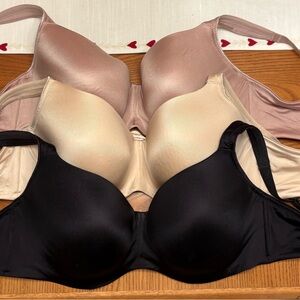 Soma Black, Beige, and Light Rose Stunning Balconette Bras 38DDD